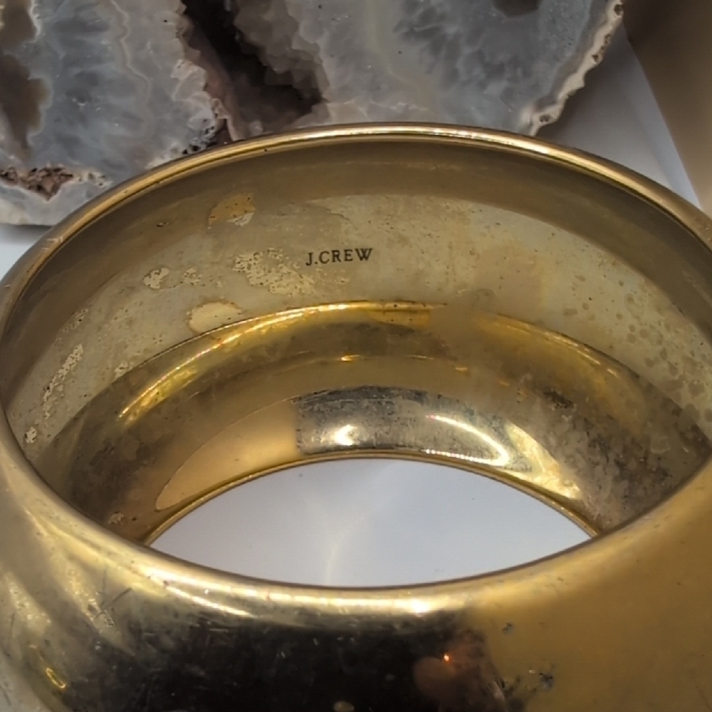 J. Crew Elegant Goldtone Brass Bracelet Vintage Condition With Some Wear Noted - Picture 3 of 6